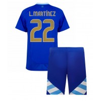 Fotbalové Dres Argentina Lautaro Martinez #22 Dětské Venkovní Copa America 2024 Krátký Rukáv (+ trenýrky)